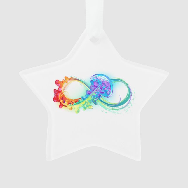 Infinity with Rainbow Jellyfish Ornament (Vorderseite)