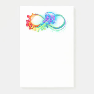 Infinity with Rainbow Jellyfish Post-it Klebezettel