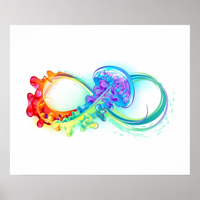 Infinity with Rainbow Jellyfish Poster (Vorne)
