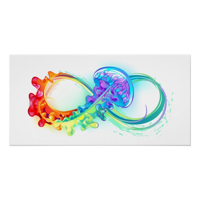 Infinity with Rainbow Jellyfish Poster (Vorderseite)