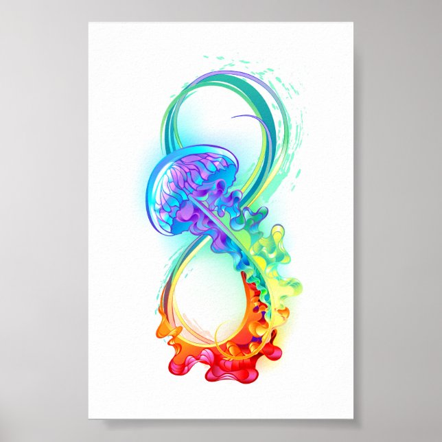 Infinity with Rainbow Jellyfish Poster (Vorne)