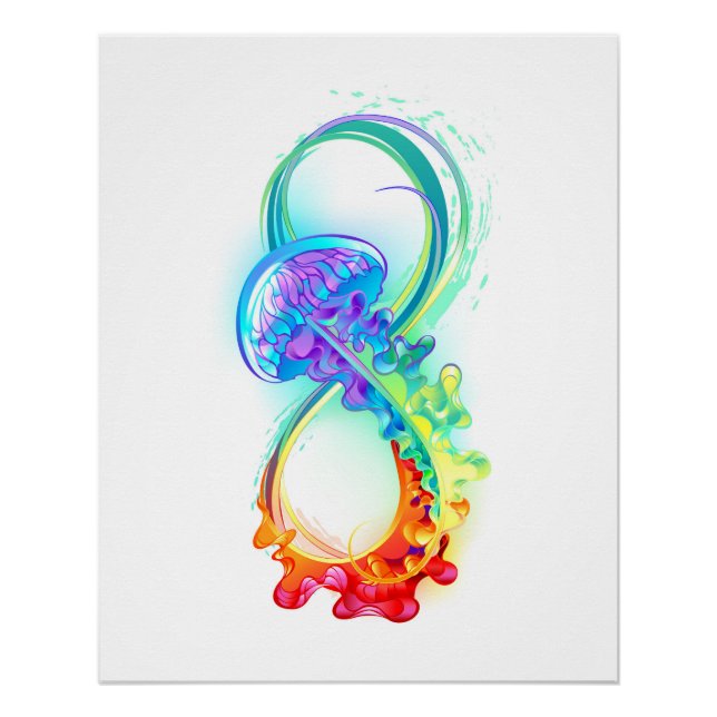 Infinity with Rainbow Jellyfish Poster (Vorderseite)