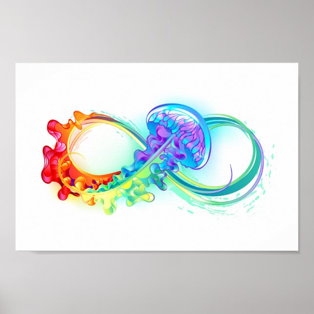 Infinity with Rainbow Jellyfish Poster (Vorne)