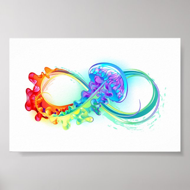 Infinity with Rainbow Jellyfish Poster (Vorne)