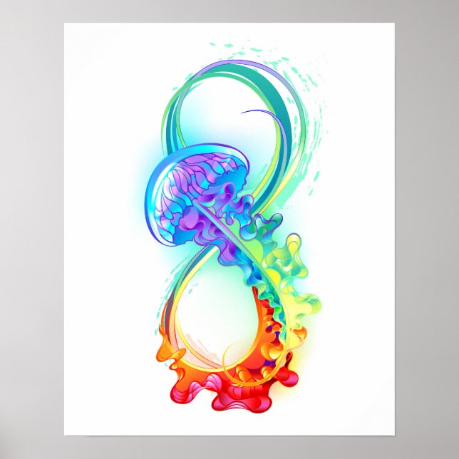 Infinity with Rainbow Jellyfish Poster (Vorne)