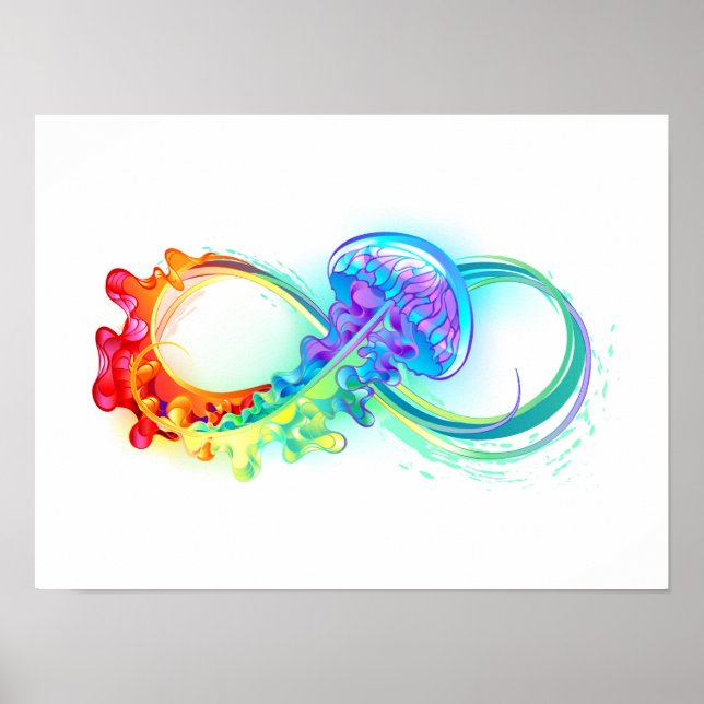 Infinity with Rainbow Jellyfish Poster (Vorne)