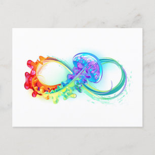 Infinity with Rainbow Jellyfish Postkarte