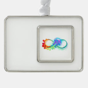 Infinity with Rainbow Jellyfish Rahmen-Ornament Silber