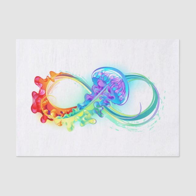 Infinity with Rainbow Jellyfish Seidenpapier (Vorderseite)