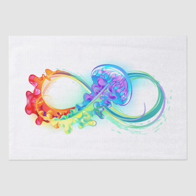 Infinity with Rainbow Jellyfish Seidenpapier (Vorderseite)