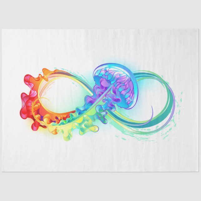 Infinity with Rainbow Jellyfish Seidenpapier (Vorderseite)