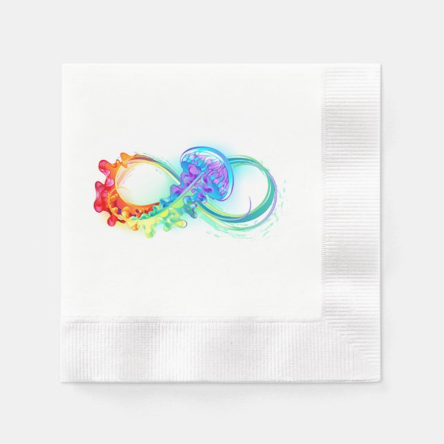Infinity with Rainbow Jellyfish Serviette (Vorderseite)
