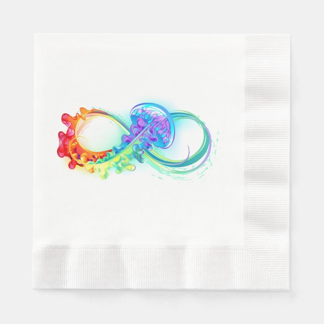 Infinity with Rainbow Jellyfish Serviette (Vorderseite)