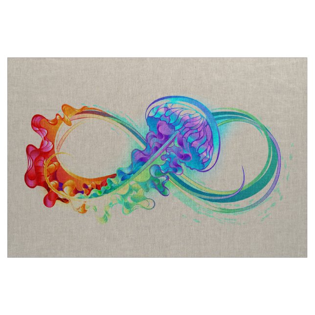Infinity with Rainbow Jellyfish Stoff (Yard (91,4 cm))
