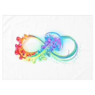 Infinity with Rainbow Jellyfish Tischdecke