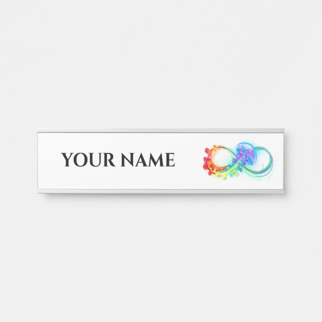 Infinity with Rainbow Jellyfish Türschild (Vorderseite )