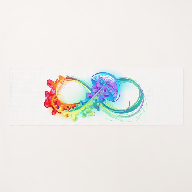 Infinity with Rainbow Jellyfish Yogamatte (Vorderseite (Horizontal))