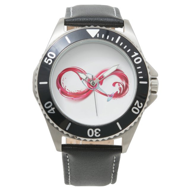 Infinity with Red Wine Armbanduhr (Vorderseite)