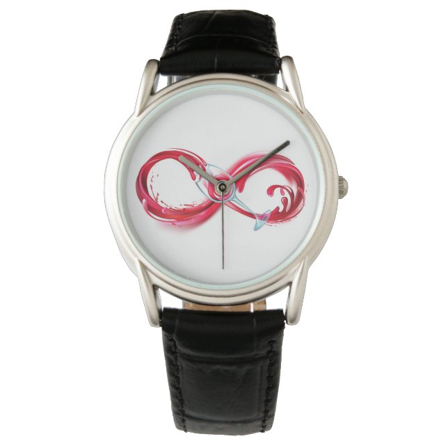 Infinity with Red Wine Armbanduhr (Vorderseite)