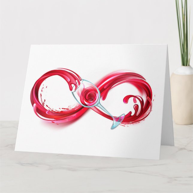 Infinity with Red Wine Dankeskarte (Vorderseite)