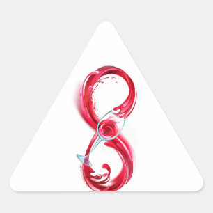 Infinity with Red Wine Dreieckiger Aufkleber