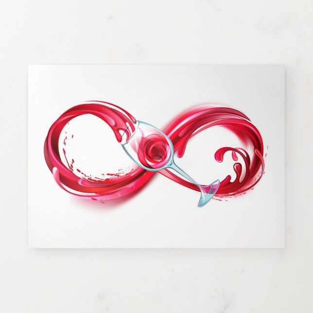 Infinity with Red Wine Dreifach Gefaltete Ankündigung (Cover)