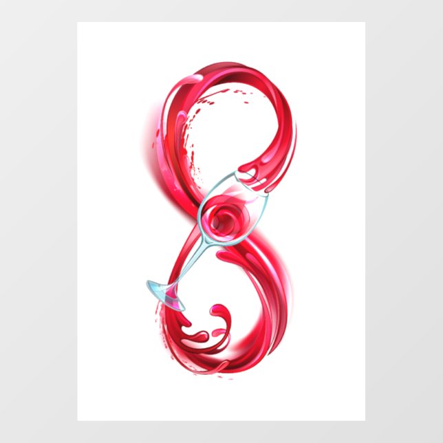 Infinity with Red Wine Fensteraufkleber (Blatt)