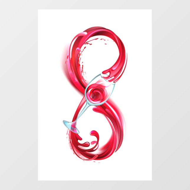 Infinity with Red Wine Fensteraufkleber (Blatt)