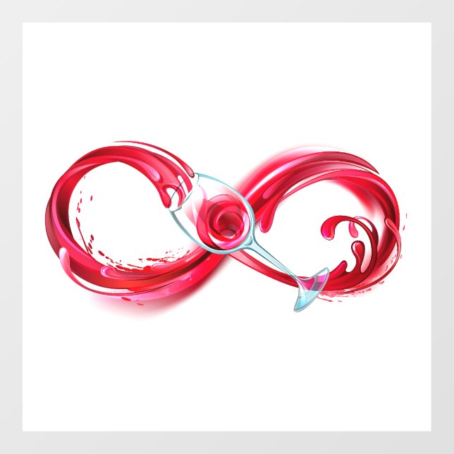 Infinity with Red Wine Fensteraufkleber (Blatt)