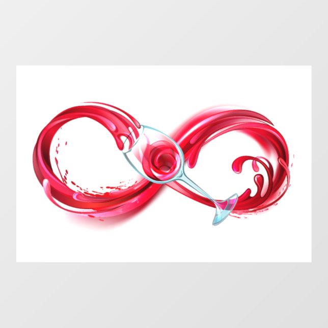 Infinity with Red Wine Fensteraufkleber (Blatt)