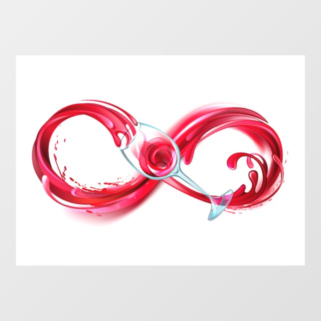 Infinity with Red Wine Fensteraufkleber (Blatt)