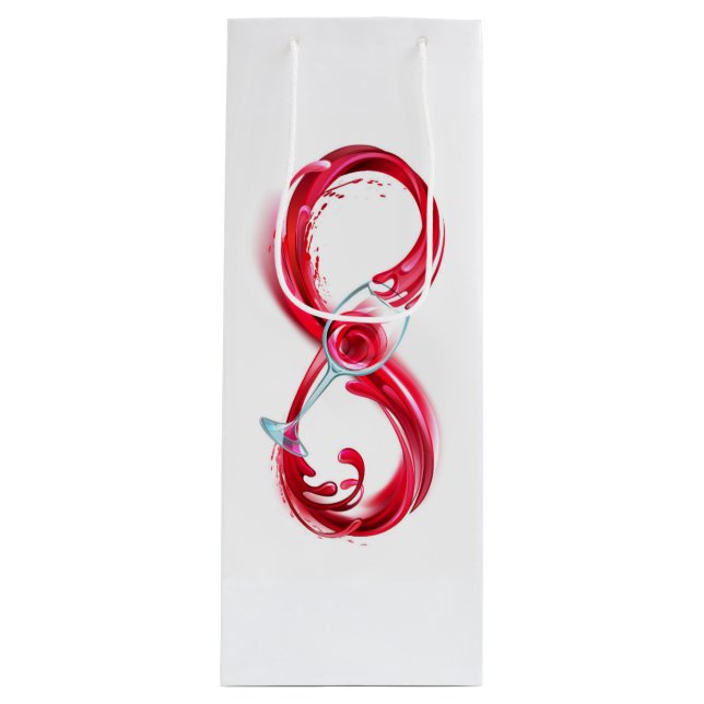 Infinity with Red Wine Geschenktüte Für Weinflaschen (Vorderseite)