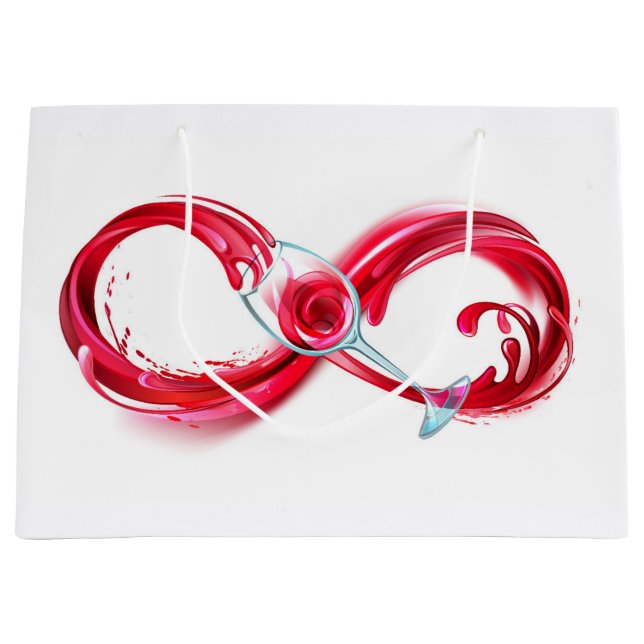 Infinity with Red Wine Große Geschenktüte (Vorderseite)