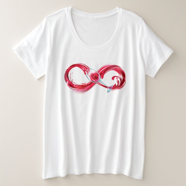 Infinity with Red Wine Große Größe T-Shirt (Design vorne)