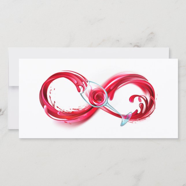 Infinity with Red Wine Karte (Vorderseite)