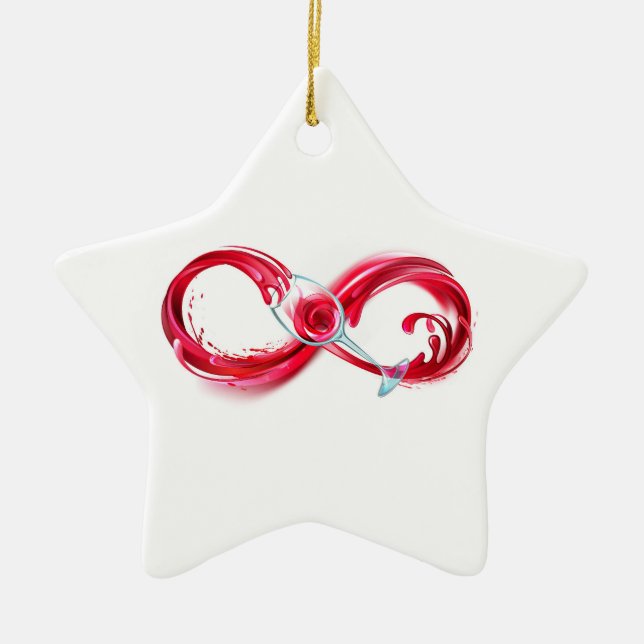 Infinity with Red Wine Keramik Ornament (Vorne)