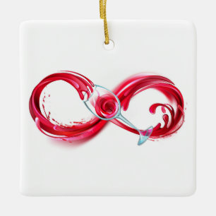 Infinity with Red Wine Keramikornament