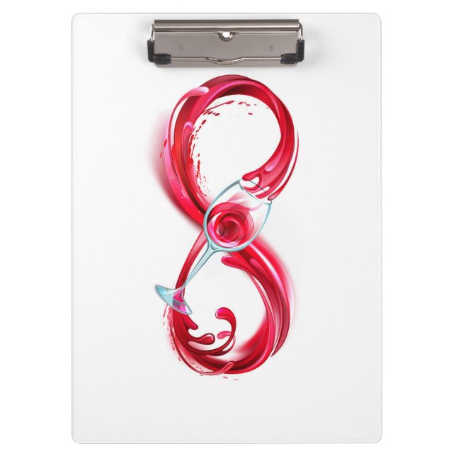 Infinity with Red Wine Klemmbrett (Vorderseite)