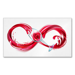 Infinity with Red Wine Magnetische Visitenkarte