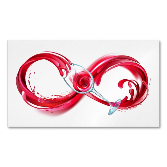 Infinity with Red Wine Magnetische Visitenkarte (Vorderseite)