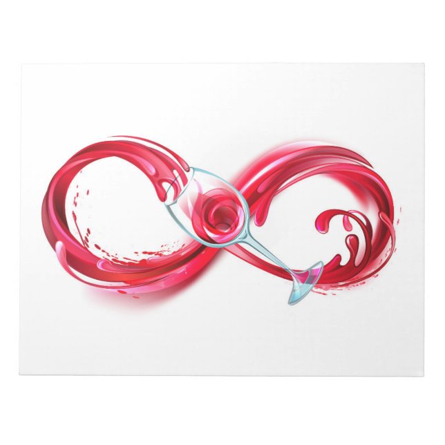 Infinity with Red Wine Notizblock (Vorderseite)