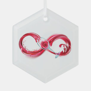 Infinity with Red Wine Ornament Aus Glas