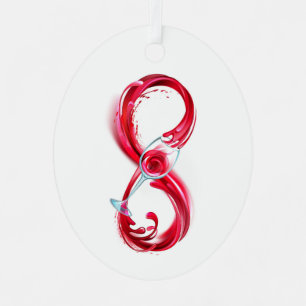 Infinity with Red Wine Ornament Aus Metall
