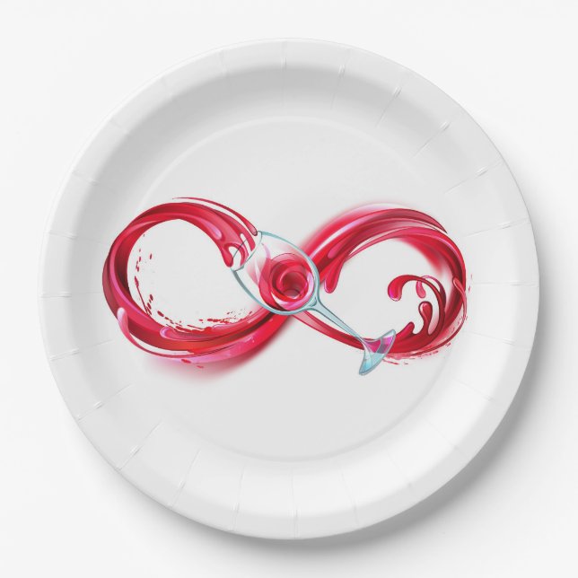 Infinity with Red Wine Pappteller (Vorderseite)