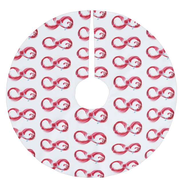 Infinity with Red Wine Polyester Weihnachtsbaumdecke (Vorderseite)