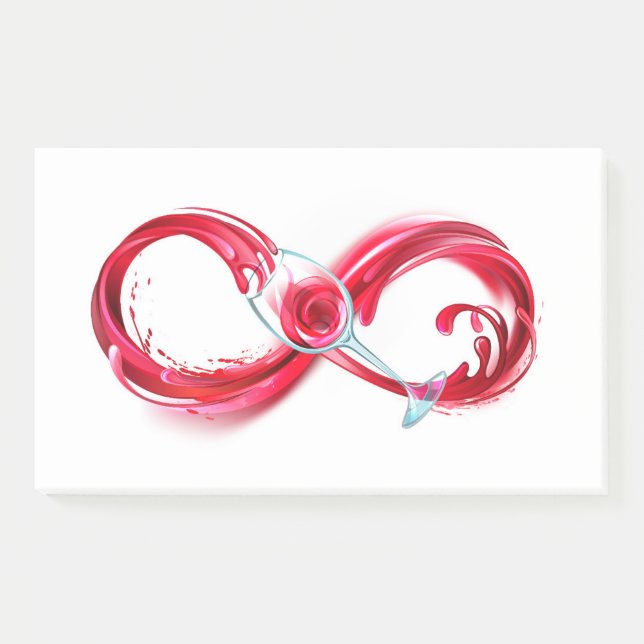 Infinity with Red Wine Post-it Klebezettel (Vorderseite)