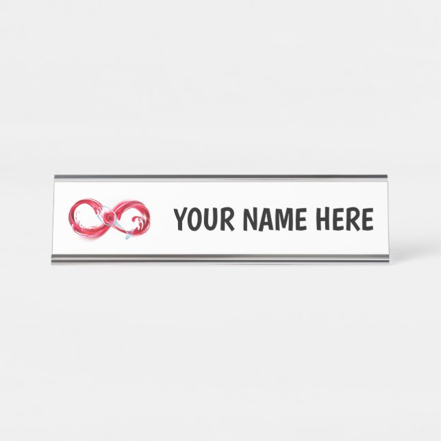 Infinity with Red Wine Schreibtischnamensplakette (Vorderseite )