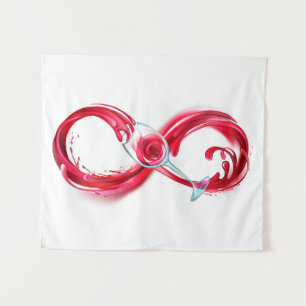 Infinity with Red Wine Wandteppich