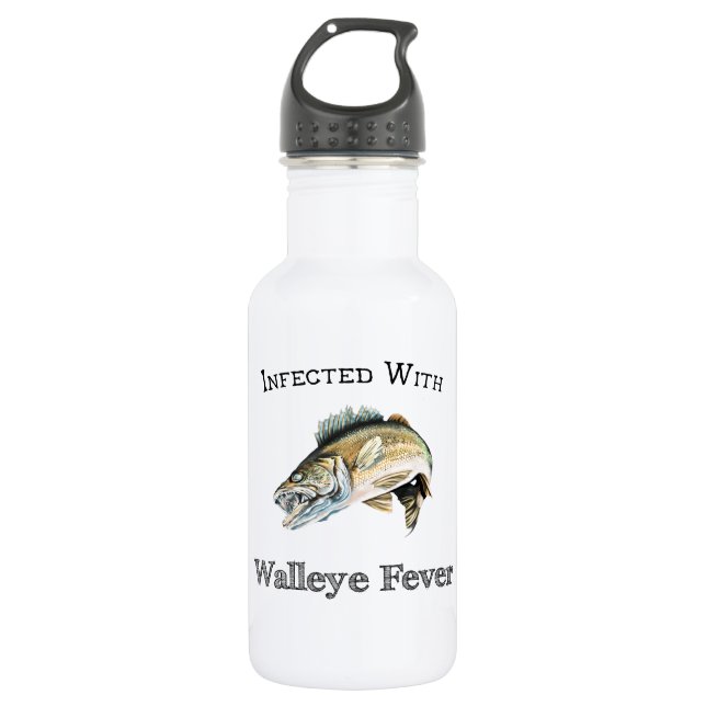 Infiziert mit Walleye Fieber Edelstahlflasche (Vorderseite)