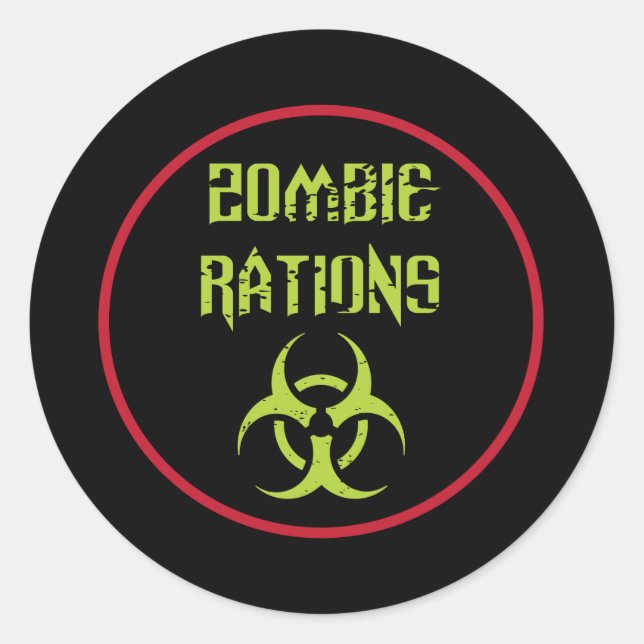 Infizierte Zombie-Rationen Runder Aufkleber (Vorderseite)